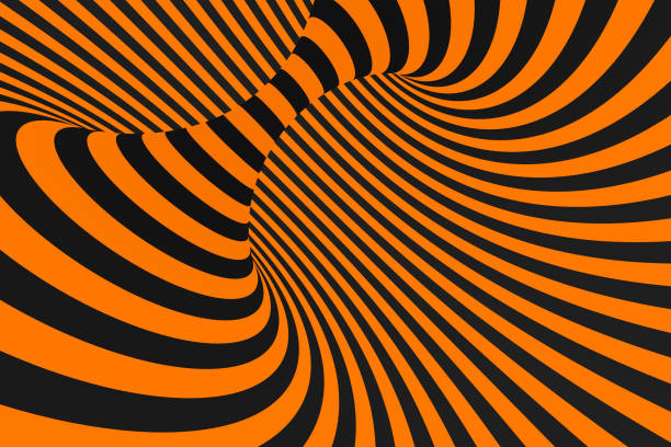 istock Tunnel optical 3D illusion raster illustration. Contrast lines background. Hypnotic stripes ornament. Geometric pattern. 1130322892