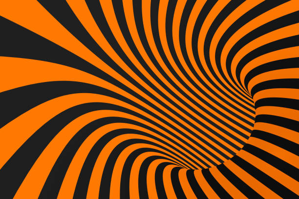 istock Tunnel optical 3D illusion raster illustration. Contrast lines background. Hypnotic stripes ornament. Geometric pattern. 1130322904