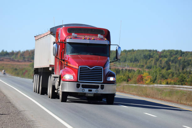 istock Semi-truck on a highway 1130323525