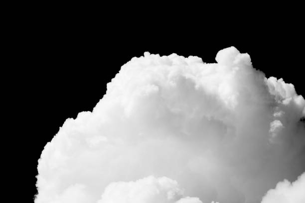 istock Cumulonimbus clouds isolated on black background, White cloud and black sky 1130325569