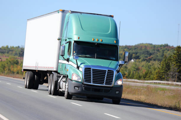 istock Semi-truck on a highway 1130325849