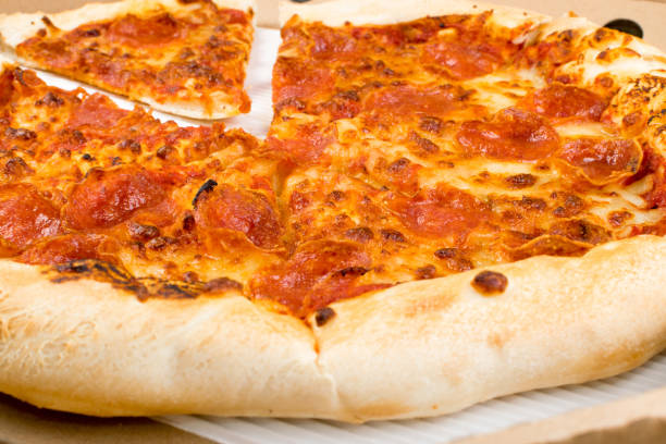 istock Pepperoni or Diabola Pizza in Delivery Box Close Up 1130327849