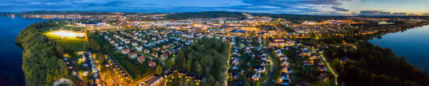 Drone view on Jönköping, Sweden Picture shows a drone view on Jonköping, Sweden jonkoping stock pictures, royalty-free photos & images