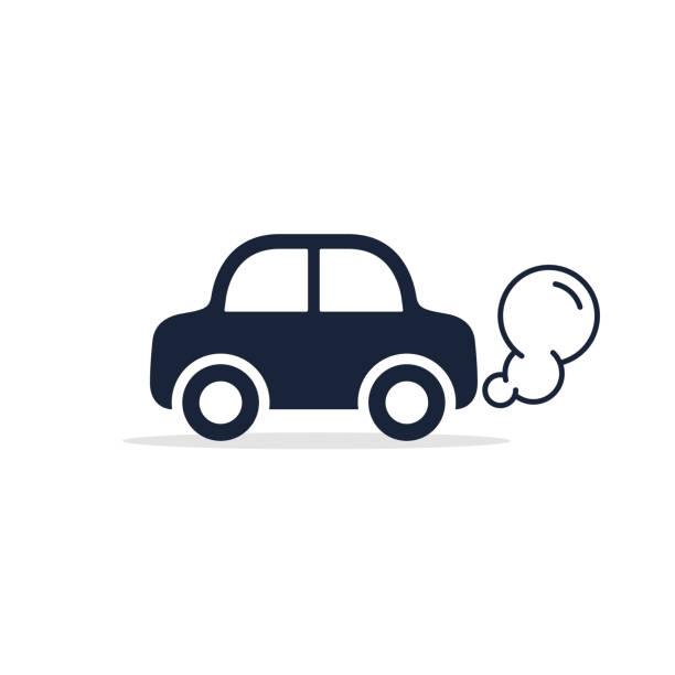 Car Icon Side View Car Exhaust Traffic Fumes Vector Isolated Flat  Illustration Stock Illustration - Download Image Now - iStock