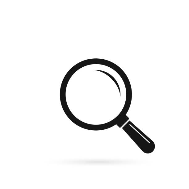 Magnifying glass icon, vector magnifier or loupe sign. Flat isolated illustration Magnifying glass icon, vector magnifier or loupe sign. Flat isolated illustration. magnifying glass stock illustrations