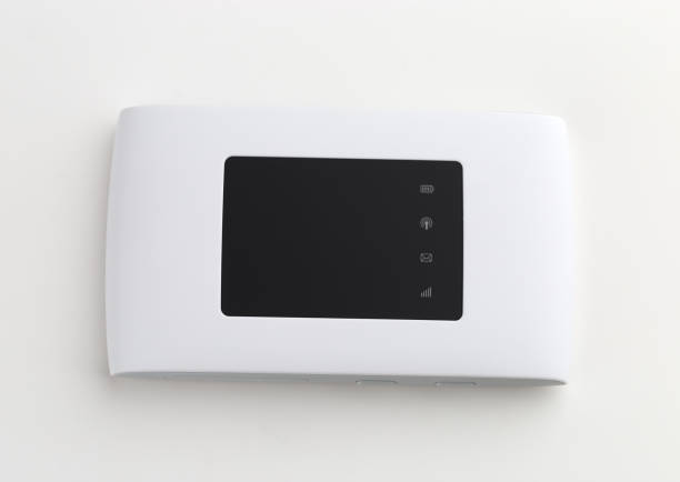 istock Portable usb router on a white background. 4g router isolated on white background. 1130342142