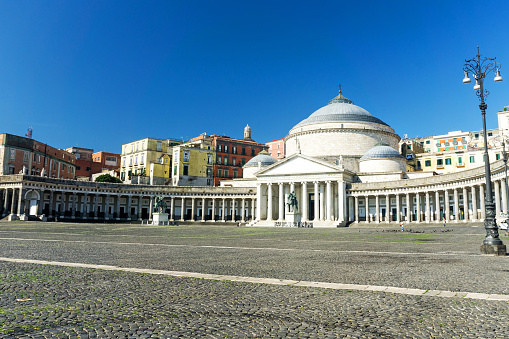 View of Piazza del Plebiscito, Naples, Italy
