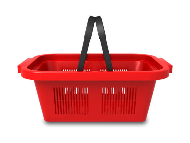 istock Shopping basket plastic isolated white background 1130345869
