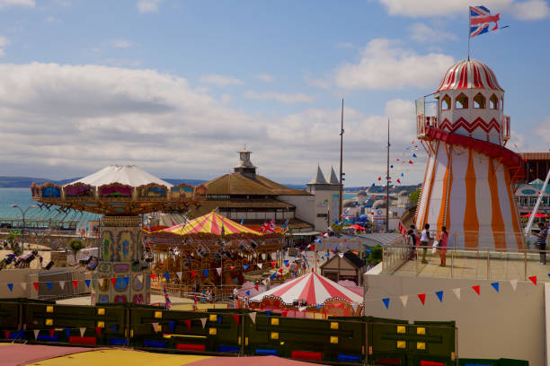 Funfair at Bournemouth Pier stock photo