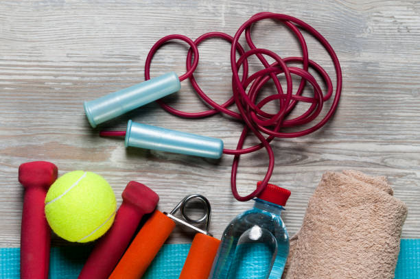 istock fitness set with tennis ball 1130350942