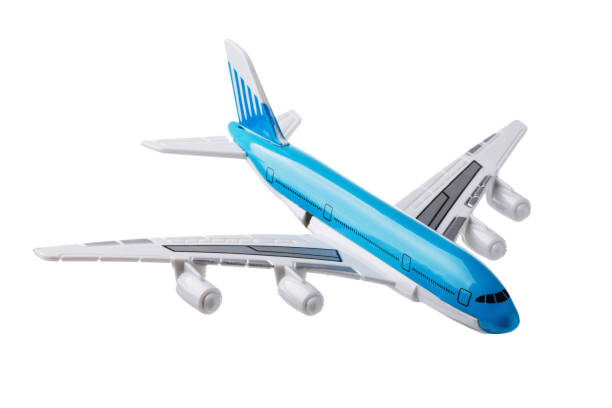 istock Toy plane made of plastic isolated on white background 1130351076