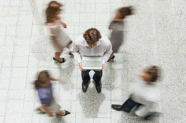 istock Young businessman with laptop 1130351124