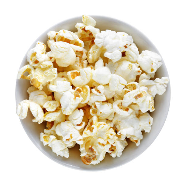 istock Popcorn in bowl isolated on white background 1130354489