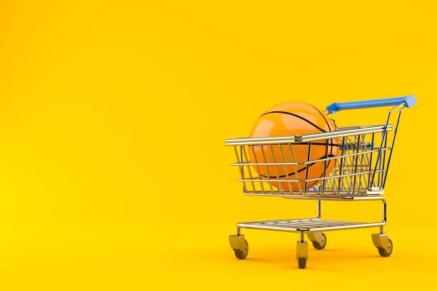 istock Basketball ball inside shopping cart 1130359171