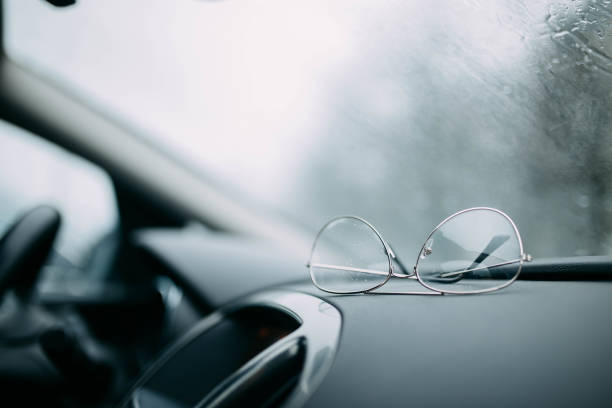 glasses for the driver in the car. stock photo