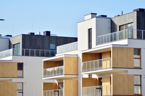 istock Modern European residential apartment building 1130360631