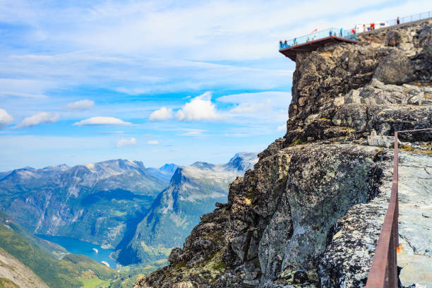 istock Mountains landscape with Dalsnibba viewpoint, Norway 1130362209