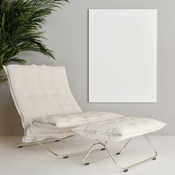 istock Mock up poster, Luxury hipster room, palm, gray background 1130362438