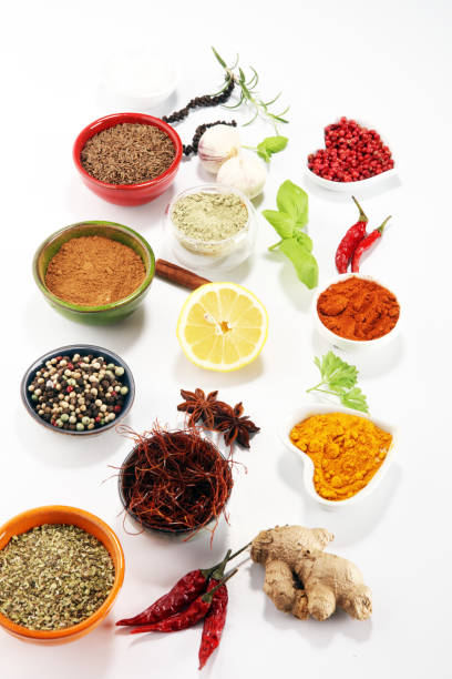 istock Spices and herbs on table. Food and cuisine ingredients. 1130366475