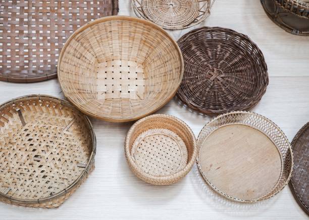 istock Traditional Thai handicrafts of bamboo and bai lan. 1130367748