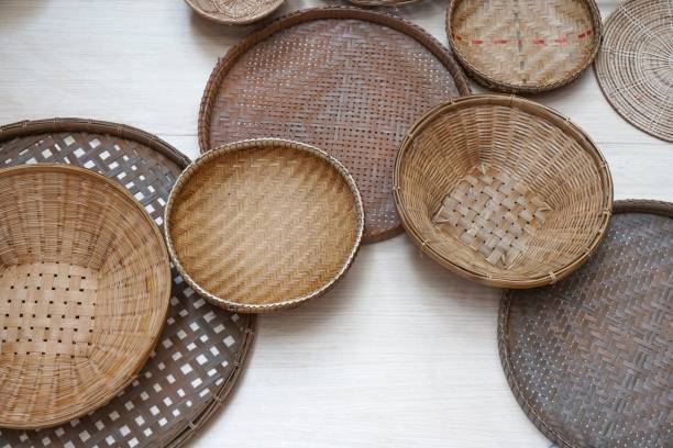 istock Traditional Thai handicrafts of bamboo and bai lan. 1130367761