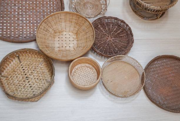istock Traditional Thai handicrafts of bamboo and bai lan. 1130367781