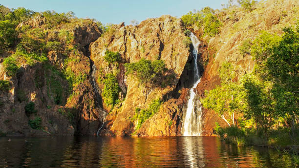 beautiful wangi waterfalls in litchfield national park - wangi falls imagens e fotografias de stock