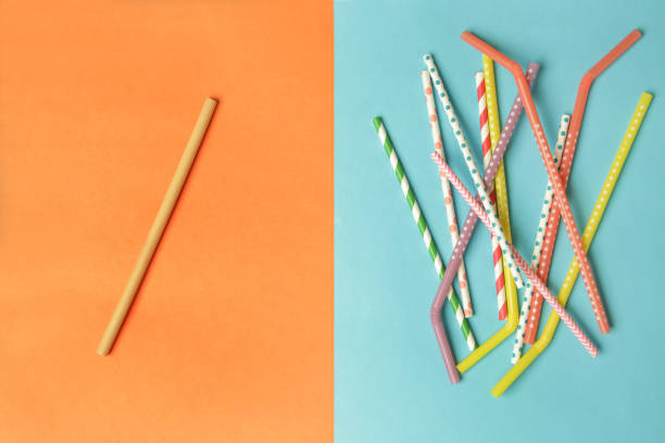 istock Reusable bamboo straws as an alternative for single-use plastic straws 1130370579