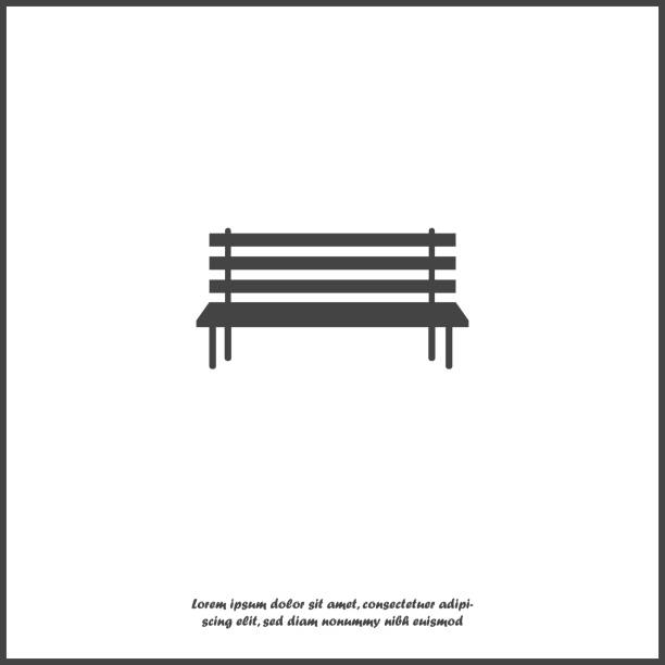 Vector image of the bench. Vector icon on  white isolated background Vector image of the bench. Vector icon on  white isolated background Layers grouped for easy editing illustration. For your design. park bench stock illustrations