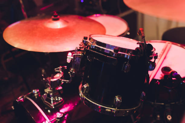 istock Musical instruments in concert,drum in the stage. 1130377703
