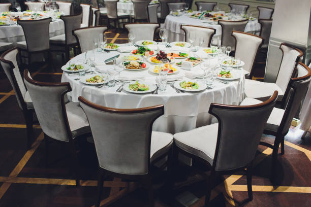 istock Luxury, elegant wedding reception table arrangement, floral centerpiece. 1130377706