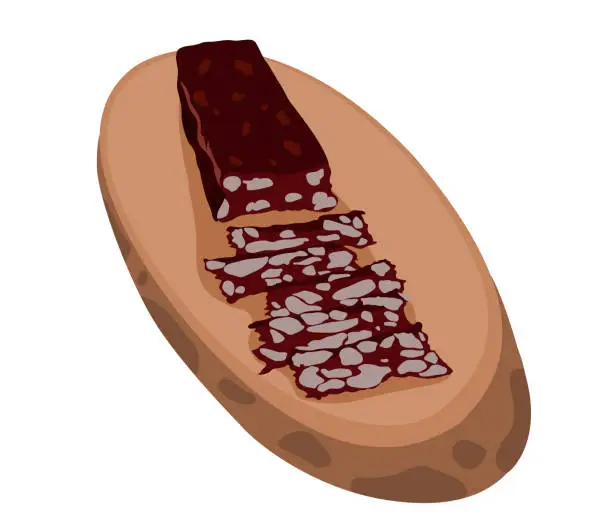 Vector illustration of Meat on a plate