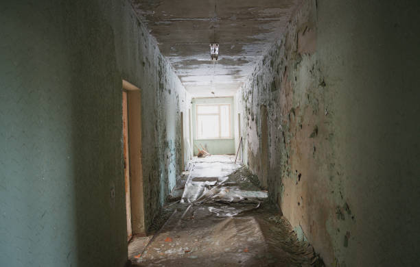 istock The interior of an abandoned old building. 1130378225