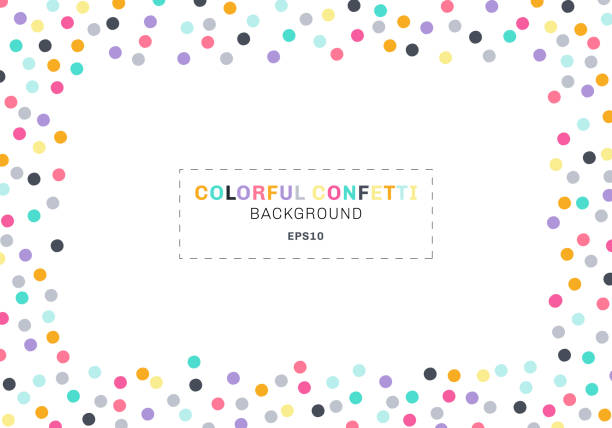Abstract colorful confetti rectangle frame on white  background with space for text. You can use for greeting card, Banner web, poster, brochure, print, etc Abstract colorful confetti rectangle frame on white  background with space for text. You can use for greeting card, Banner web, poster, brochure, print, etc. Vector illustration colorful borders stock illustrations