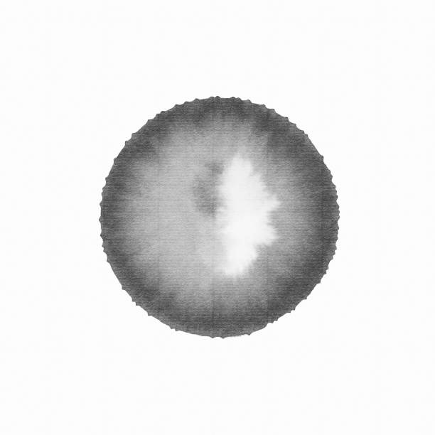 Handmade  circle drawing ink black brush sketch on isolated white