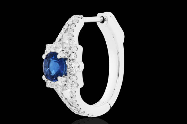 istock earrings with blue sapphire and  diamonds 1130396763