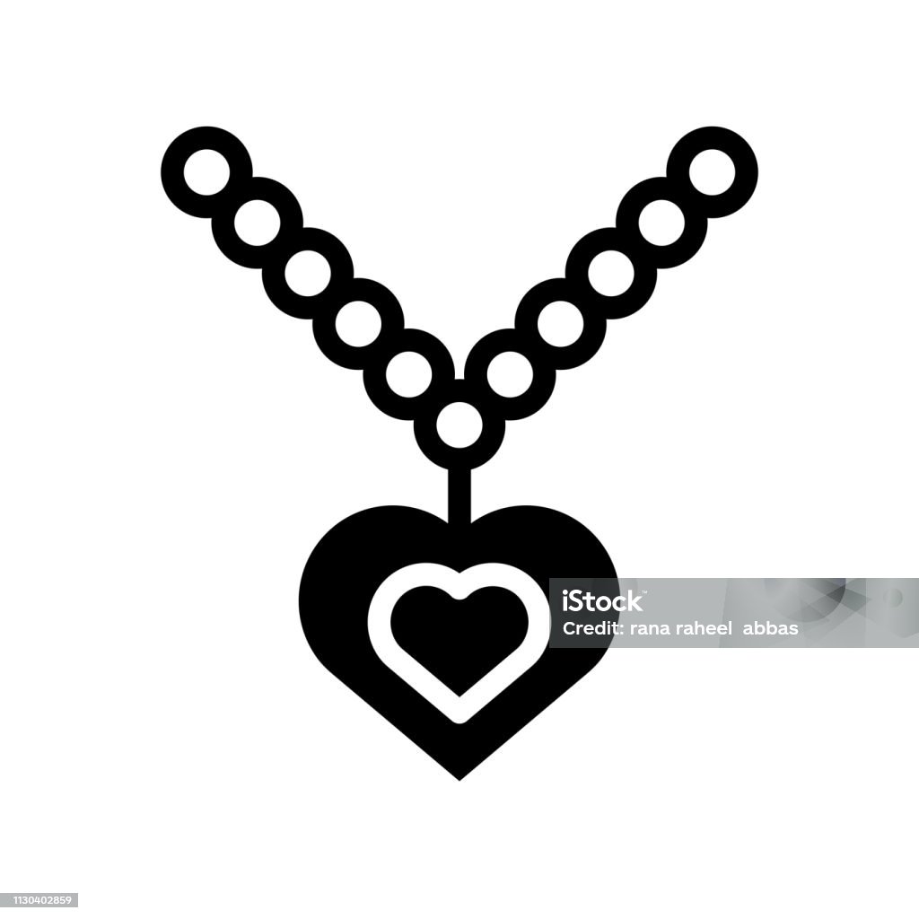 Necklace Vector Illustration Isolated Solid Style Icon Stock ...