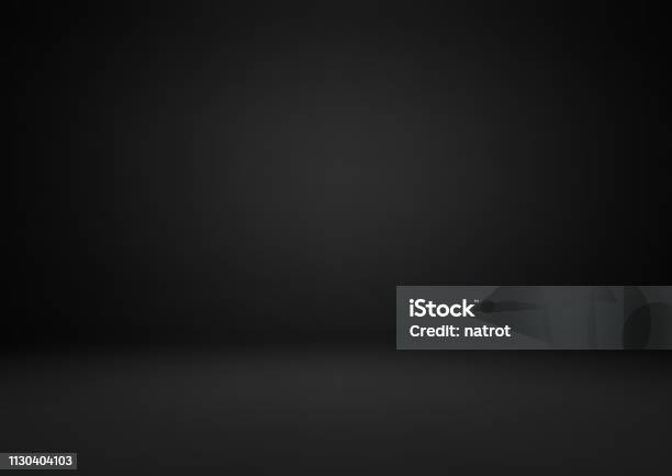 Empty Black Studio Room Used As Background For Display Your Products Stock Illustration - Download Image Now