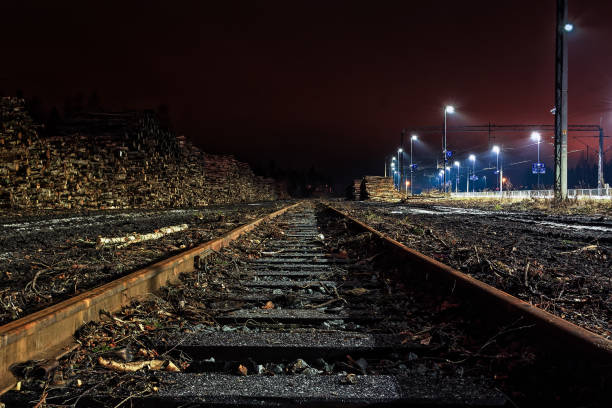 Train at night headed at you