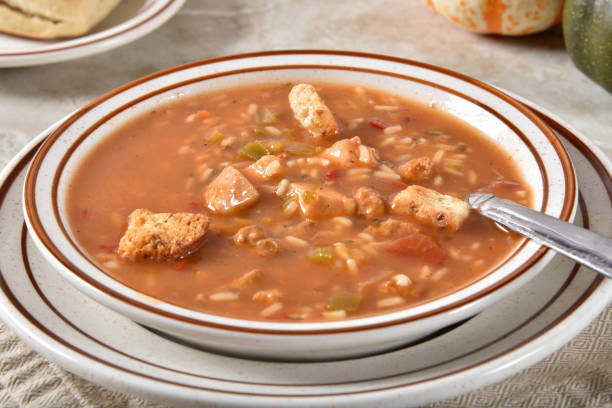 istock Bowl of chicken gumbo 1130411144