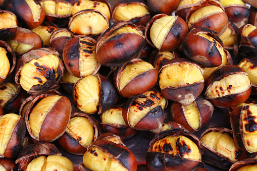 Grilled chestnuts, delicious appetizer