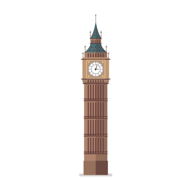 big ben-vektor-illustration - turmuhr stock-grafiken, -clipart, -cartoons und -symbole