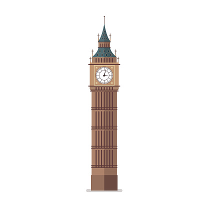 Big Ben vector illustration. Flat style design