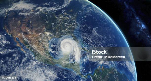 허리케인이 지구상에서 보이는 미국 대륙에 접근 위성에서 보기 허리케인에 대한 스톡 사진 및 기타 이미지 - 허리케인, 인공위성 뷰, 날씨