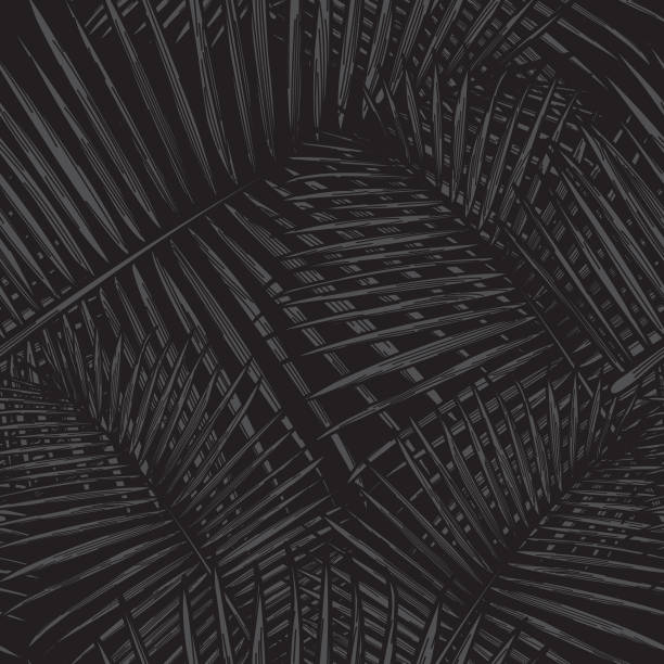 Seamless Tropical Palm Frond Pattern A simple, modern seamless tropical palm frond pattern. Great for fabrics, backgrounds and more. frond stock illustrations