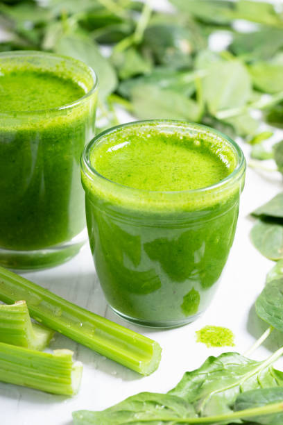 istock Healthy green smoothie in glass 1130419741