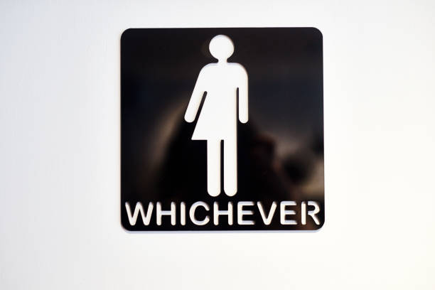 This bathroom is for everyone Shot of a gender neutral bathroom door gender neutral photos stock pictures, royalty-free photos & images