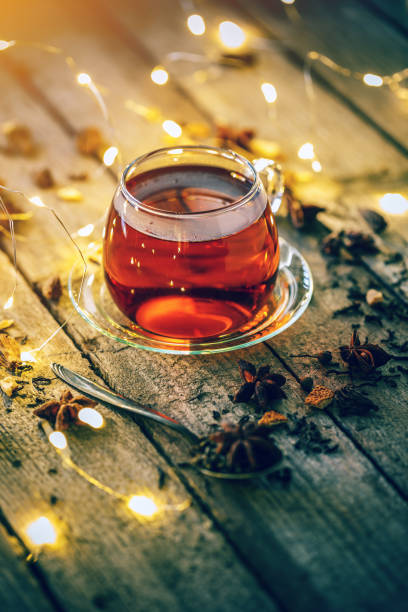 istock Hot tea in glass tea cup 1130425662