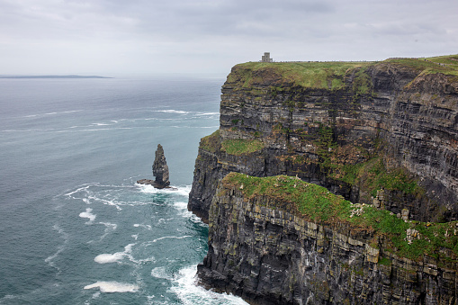 Wild Cliffs of Moher and O'Brien's tower, Ireland - Image