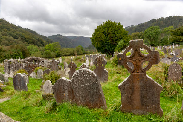 istock Ancient Celtic gravesite with unmarked gravestones in rural Ireland 1130426458